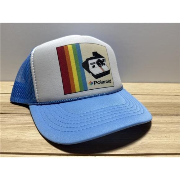 Retro Vintage Style Polaroid Film Camera Hat 80’s Trucker Hat Cap USA Printed